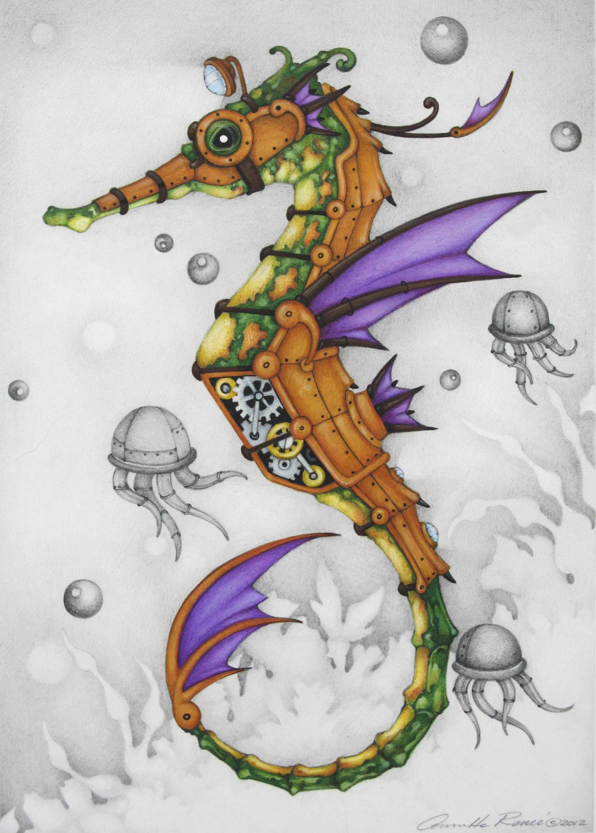 FI81 steampunk seahorse
